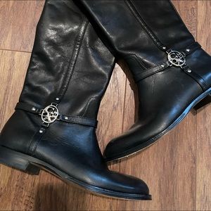 Coach black leather boots